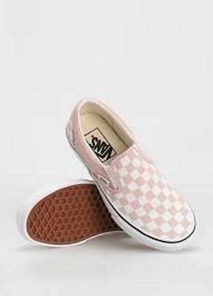 Ванси сліпони vans classic slip on без шнурків із картатим малюнком
