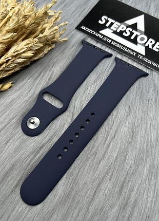 Ремешок m-l силиконовый для apple watch 38 40 41 mm мм series 1 2 3 4 5 6 7 se браслет для смарт часов dark blue