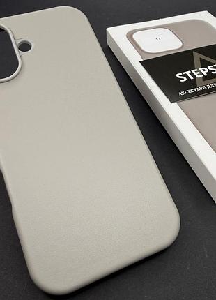 Чохол leather case для iphone 17 6.3 з magsafe без лого з анімацією під шкіру із закритим низом світло-сірий (light gray)