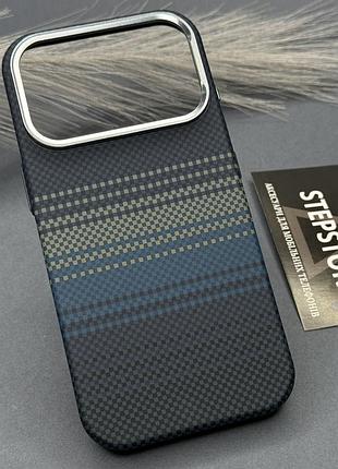 Чохол карбоновий для iphone 17 pro max magsafe з металевими кнопками протиударний carbon