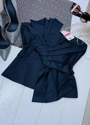 Нова атласна блуза h&m m l блуза корсет вечірня блуза бюстьє корсетна блуза з бантом