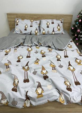 Комплект постельного белья полуторный 150х210 бязь gold luxe наволочки 50х70 скандинавский гном