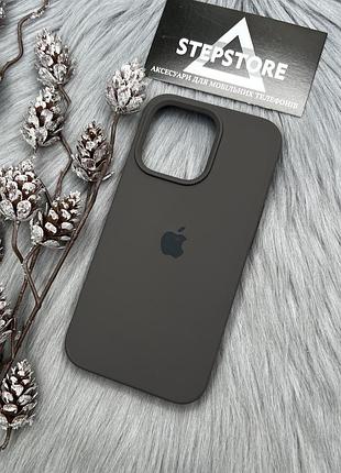 Чехол для iphone 14 pro (6.1) silicone case cover full 360 квадратный с микрофиброй закрытым низом силиконовый 3. серо-коричневый (cocoa)