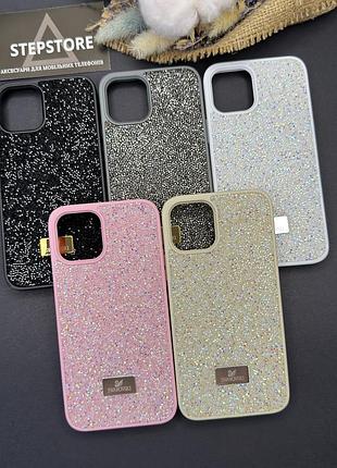 Чехол для iphone 12 pro max с камушками стразами силиконовый противоударный блестящий женский
