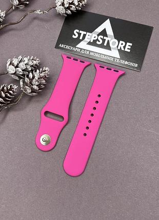 Ремешок s-m силиконовый для apple watch 38 40 41 мм series 1 2 3 4 5 6 7 se браслет однотонный цветный 23. малиновый (dragon fruit)