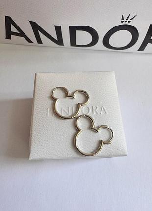 Серьги пандора pandora микки маус