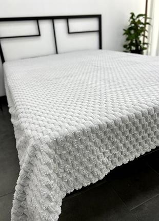 Плед из микрофибры полуторный 150×200 светло-серый