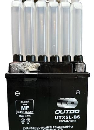Акумулятор utx5l-bs 12v5a чорний заливний outdo 110x105x67 низький