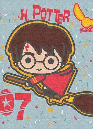 Картина за номерами "harry potter, гаррі поттер: політ на мітлі" 25х25 см