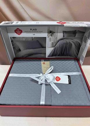 Постільна білизна жакард ранфорс cotton box полуторний розмір gri
