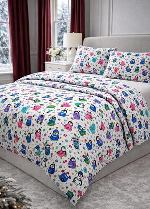 Постельное белье фланелевое байковое cotton collection евро размер