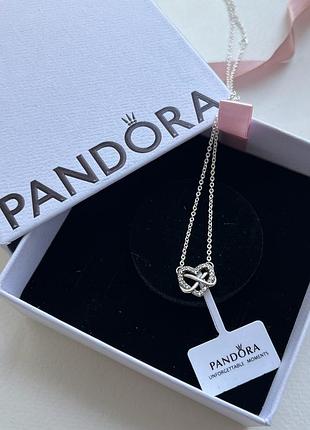 Кулон-колье пандора бесконечность сердце pandora