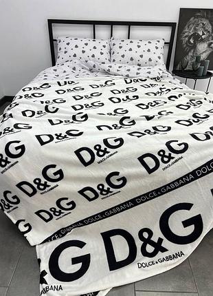 Плед велсофт полуторний 145х220 dolce&gabbana