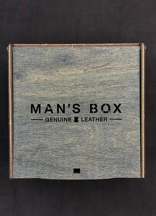 📦 дерев'яна коробка man's box під ремені (15см × 15см × 7см)
