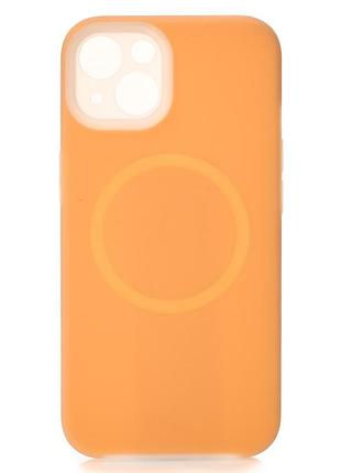 Чехол liquid silicone full с поддержкой magsafe для iphone 14 orange