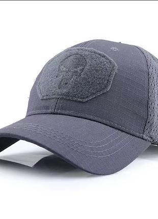 Бейсболка летняя «каратель» punisher shadow grey (серый)