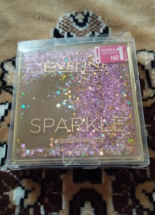 Палетка теней sparkle от известного бренда eveline cosmetics б/в