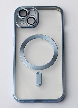 Силіконовий чохол magsafe shining matte для iphone 13 sierra blue