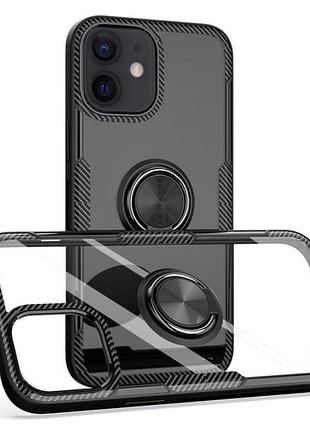 Чехол primolux ring magnetic stand для apple iphone 12 mini - black