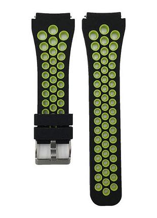 Спортивный ремешок с перфорацией для часов xiaomi huami amazfit sportwatch 2 / amazfit stratos - black&green