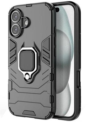 Чохол бампер primolux ring armor для apple iphone 16 - black