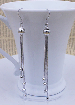 Сережки підвіски primo long balls - silver 3