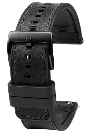 Ремешок primolux leather silicone для часов amazfit active max / amazfit balance 2 - black