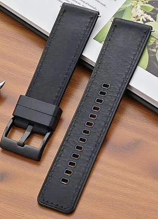 Ремешок primolux leather silicone для часов amazfit active max / amazfit balance 2 - black 2