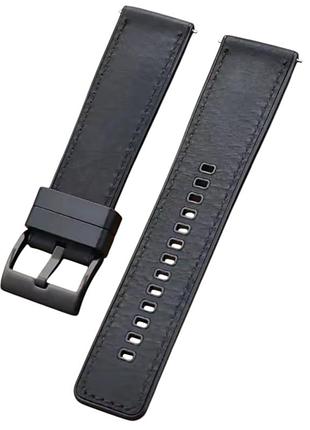 Ремешок primolux leather silicone для часов amazfit active max / amazfit balance 2 - black 3