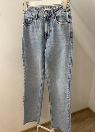Прямі джинси zara straight fit 32 34 розмір