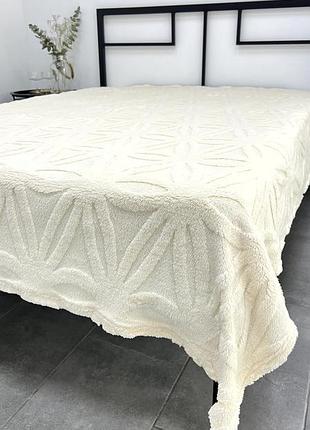 Плед из микрофибры евро 200×220 ромашка молочний