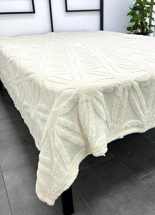 Плед из микрофибры евро 200×220 ромашка молочний 2
