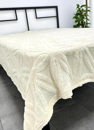 Плед из микрофибры евро 200×220 ромашка молочний 3