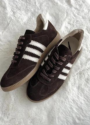 Кеди жіночі бренду  kallet.shoes, коричневі, виготовлені з натуральної шкіри та замші