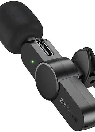 Мікрофон петличний бездротовий borofone bfk12 type-c - black