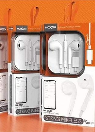 Наушники bluetooth moxom mx-wl31 for type-c белый