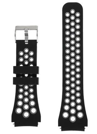 Спортивный ремешок с перфорацией primo для часов xiaomi amazfit gtr 47 mm - black&grey