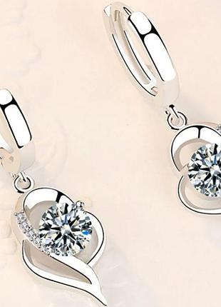 Сережки підвіски primo fly heart - white 2