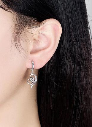 Сережки підвіски primo fly heart - white 3