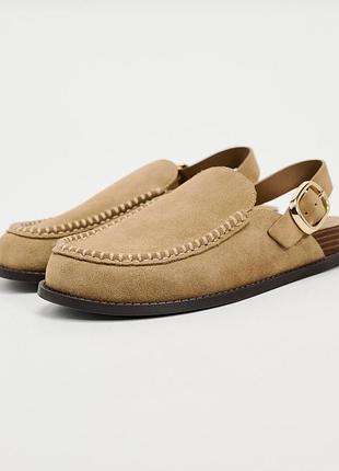 Сабо клогі мюлі zara замш