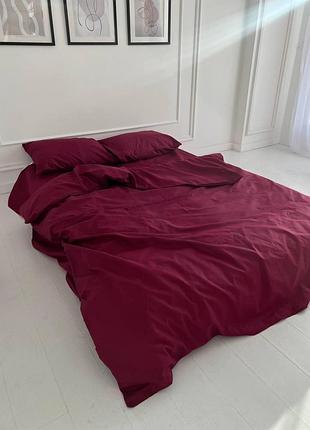 Простирадло євро 220*240 бязь gold luxe вишневий