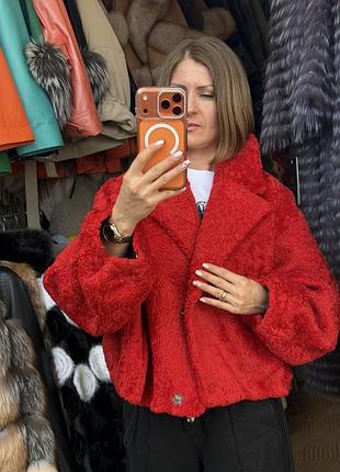 Натуральна двостороння жіноча шуба дублянка бомбер ваккара овчина англійский комір шубка зимова тепла