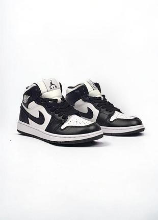 Модні зимові кросівки n!ke air jordan 1 high чорно-білі 38, 40