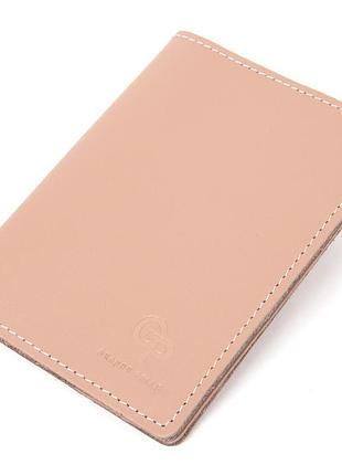 Стильная кожаная обложка на паспорт grande pelle 11355 бежевый