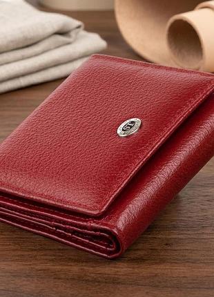 Компактный кошелек женский st leather 19257 бордовый