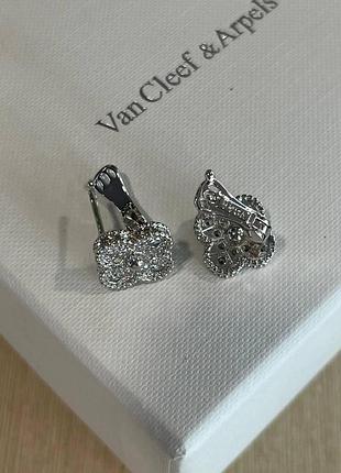 Ван кліф сережки / van cleef сережки конюшина з цирконами
