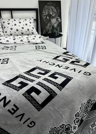 Плед велсофт полуторный 145х220 givenchy сірий 9