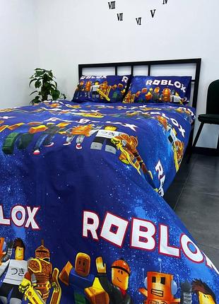 Комплект постільної білизни євро 200х220 бязь gold luxe наволочки 50х70 roblox