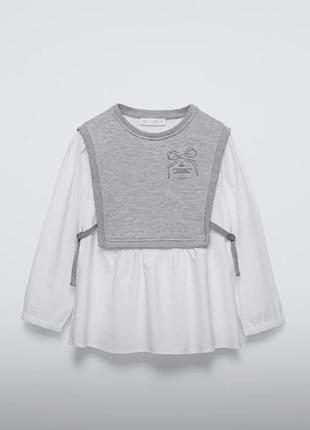 Кофта з емітацією рубашки zara 140,152,164 см