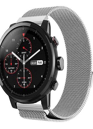 Миланский сетчатый ремешок primo для часов xiaomi huami amazfit sportwatch 2 / amazfit stratos - silver